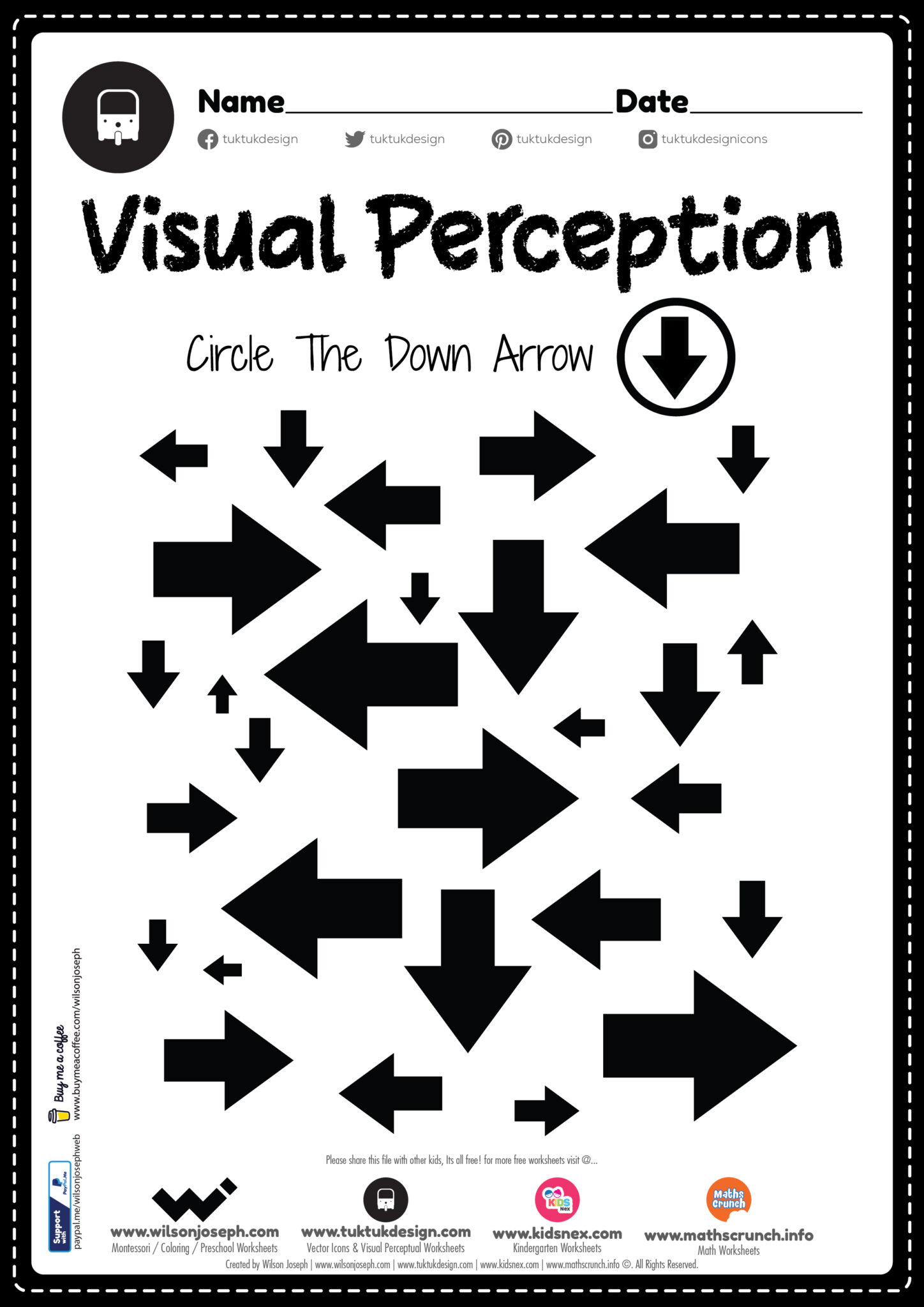 Visual Perception Skills Activity Worksheets - Free PDFs